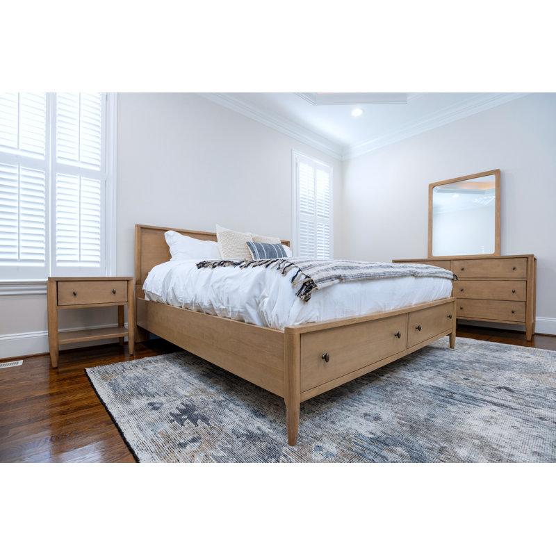 Chatham - Lit de rangement en bois massif - Très grand lit - Finition érable chaud, Très grand