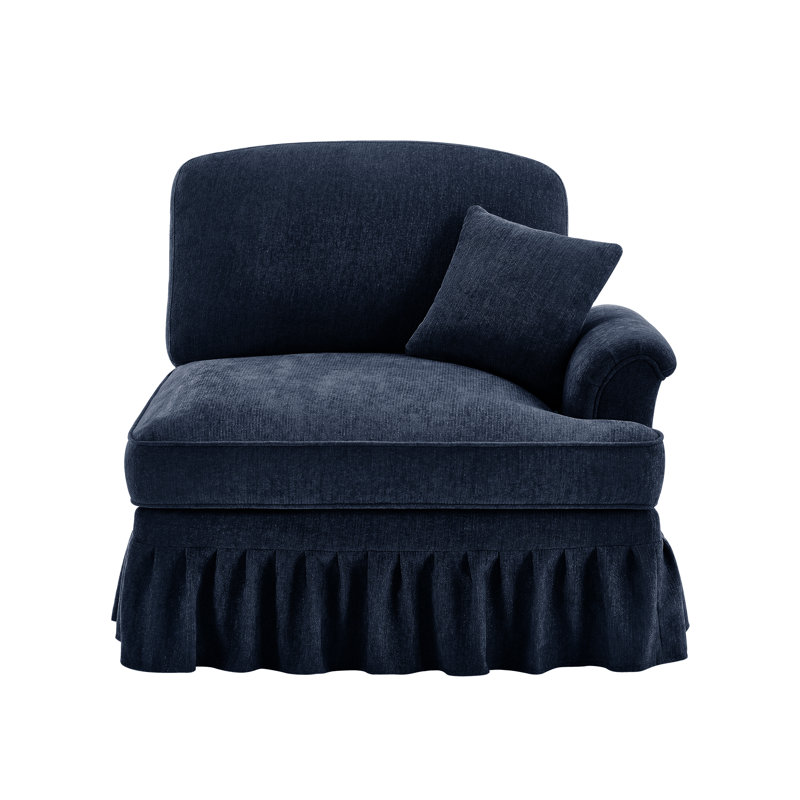 Canapé RSF en chenille avec 1 coussin bleu, Blue
