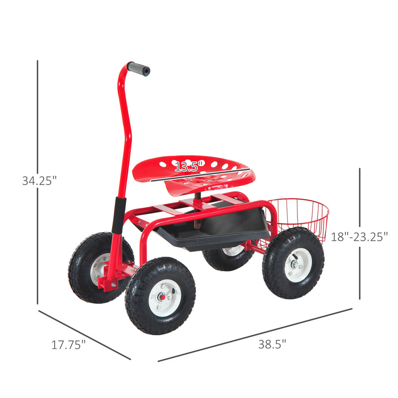34.25'' H x 38.5'' W Cart with Wheels
