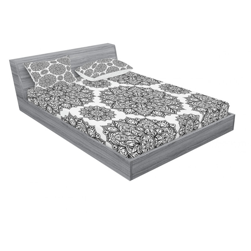Ensemble de draps Symmetrique, Ensemble de drap pour grand lit avec drap-housse