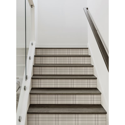 Cozy Plaid Vinyl Peel And Stick Stair Riser