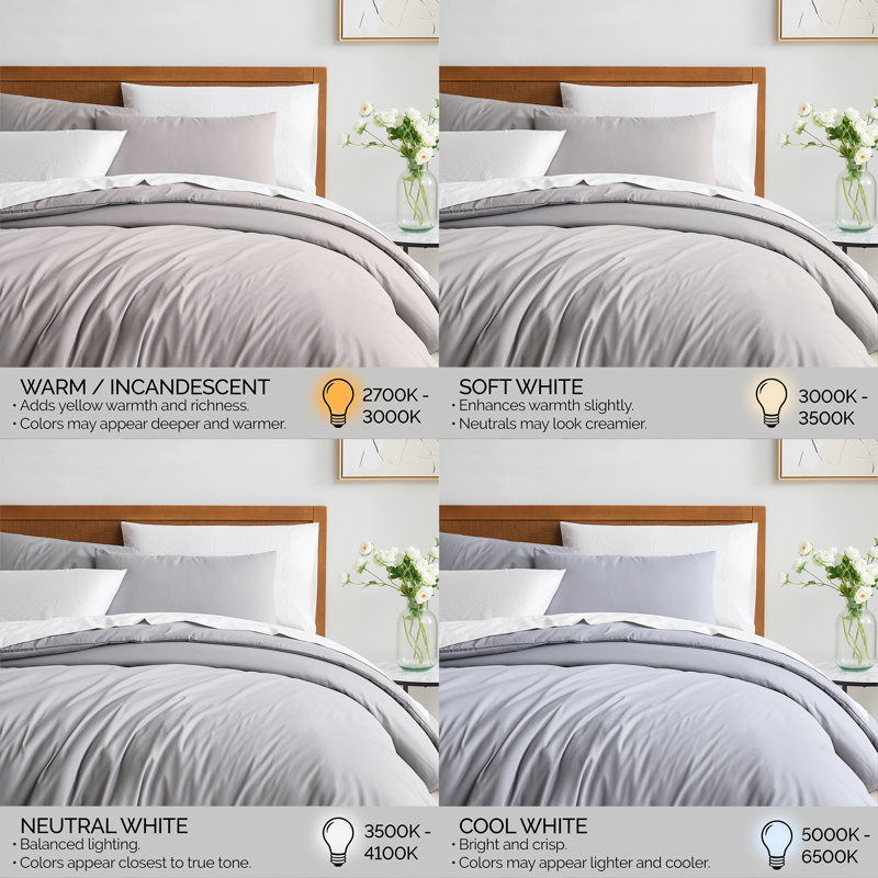 Ensemble de housse de couette Southano Fine Linens, Édredon très grand / très grand californien Hou, Gris acier