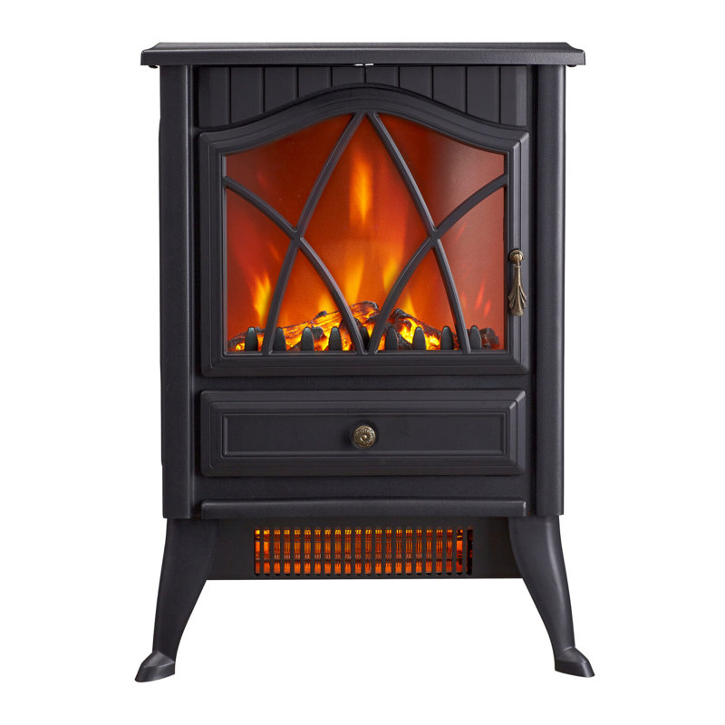 Amorette Marlow Home Co. 38.2cm W Electric Fireplace, Black