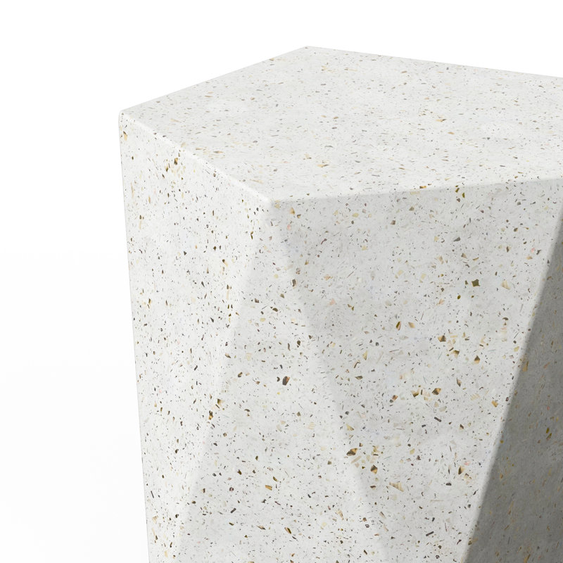 Kelson Accent Stool, Ivory Terrazo
