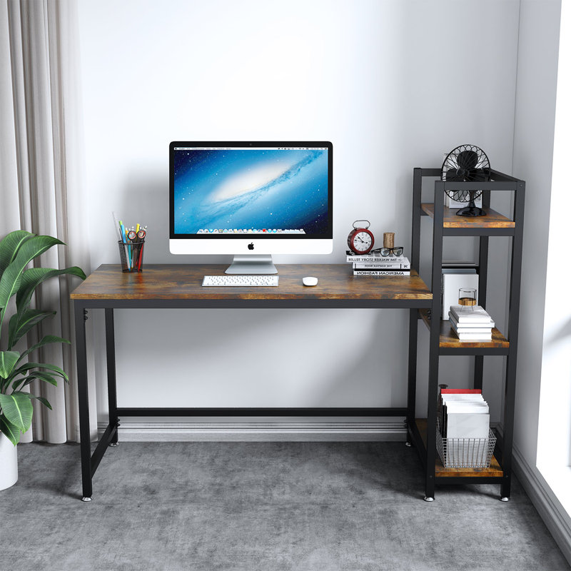 126cm W Rectangle Writing Desk, Brown/Black