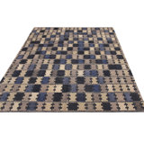 Scandinavian Hand Knotted Wool Geometric Area Rug