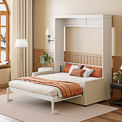Lit escamotable double pleine grandeur avec coussin