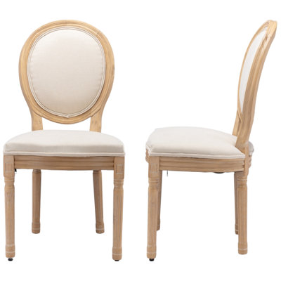 Amando 19.7" H Upholstered Side Chair King Louis Back Solid Wood Dining Chairs