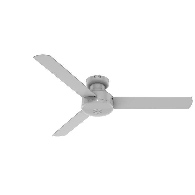 Presto 52" 3 - Blade Modern Low Profile Indoor Ceiling Fan with Wall Control, Dove Gray