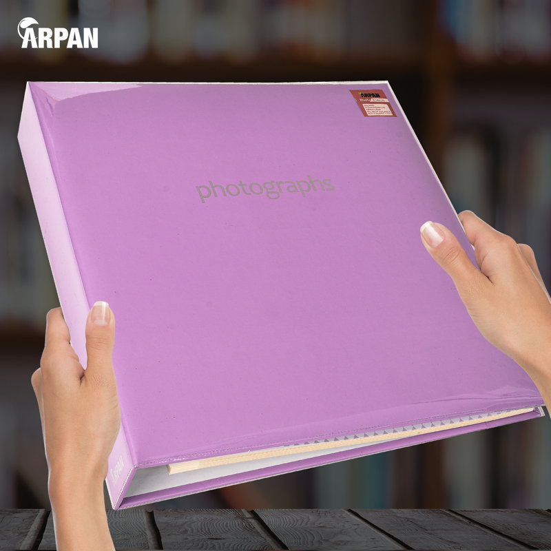 Arpan Extra-Large 3-Ring Binder Self Adhesive Photo Album 20/Sheets 40/Sides (Purple), Purple