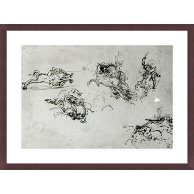 Study of Horsemen in Combat by Leonardo da Vinci -Framed Giclee Print
