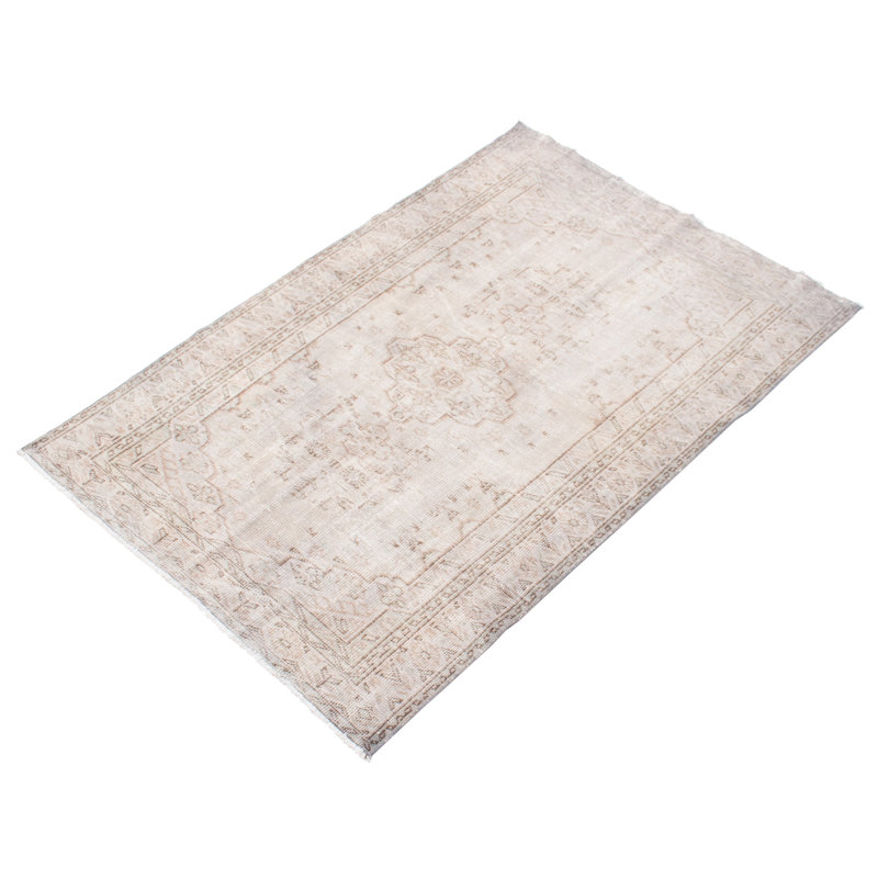 Tapis unique en laine noué à la main de style années 2000 de 4 pi 10 po x 7 pi 2 po Olita