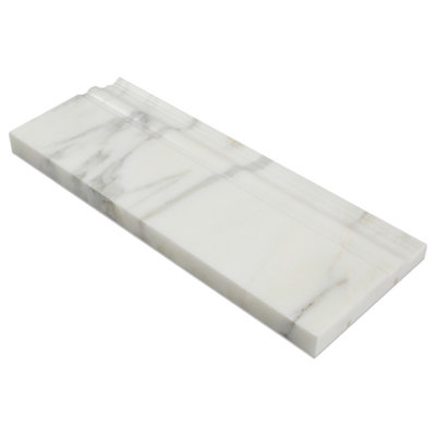 Plinthe murale Calacatta Gold 4 3/4 po x 12 po aspect marbre