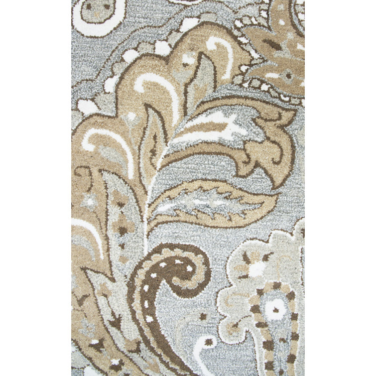 Tapis gris / brun en laine touffeté à la main Allerton