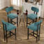 Ensemble de table de bar moderne en verre trempé avec tabourets de bar rembourrés en tissu-1093601131-1093601128-1093601130