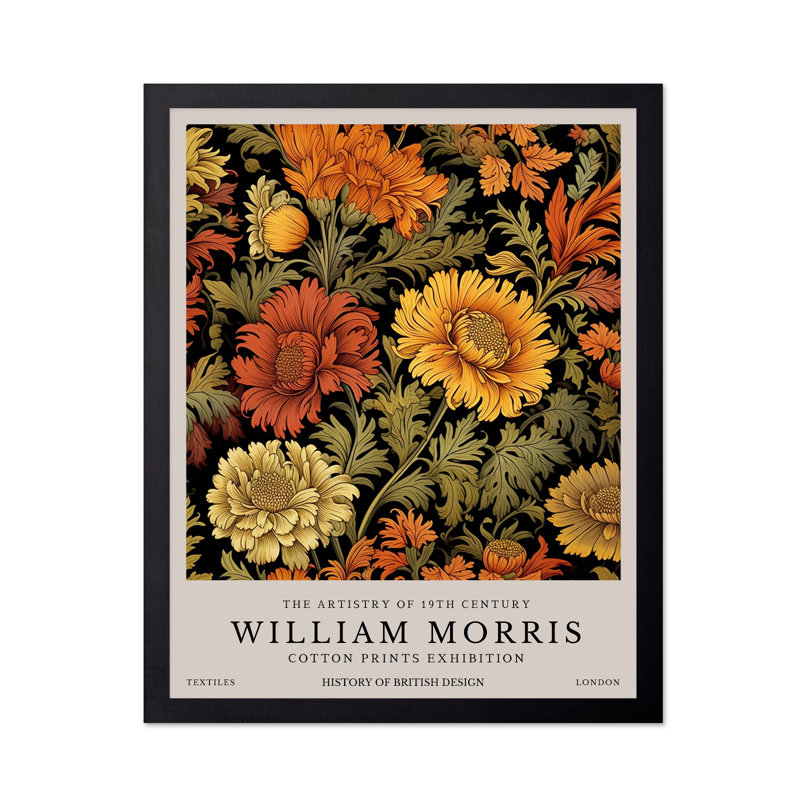 William Morris - Fleurs en fleurs, 18"H x 24"W, Poster, Black Framed