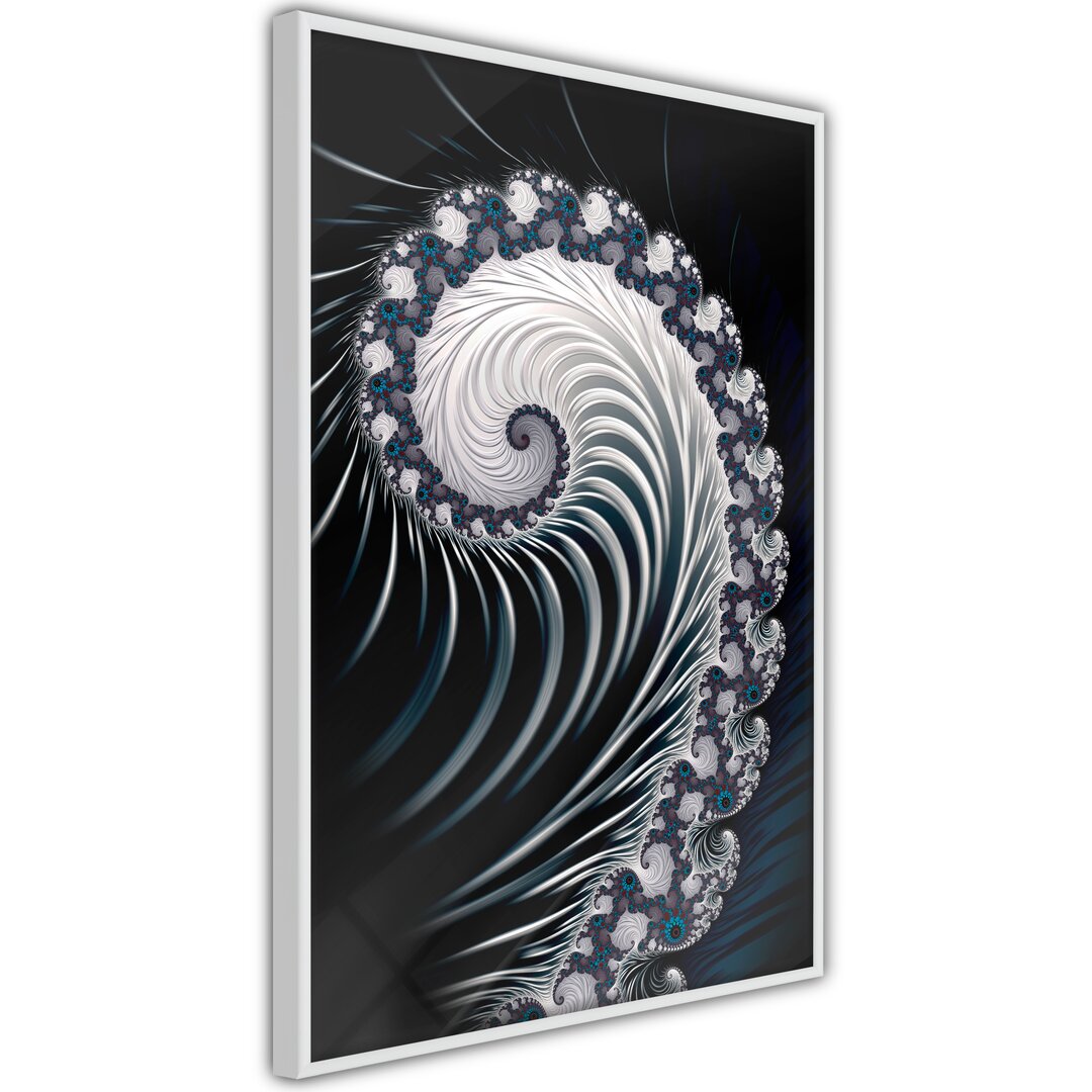 Gerahmter Grafikdruck Fractal Spiral (Negative)