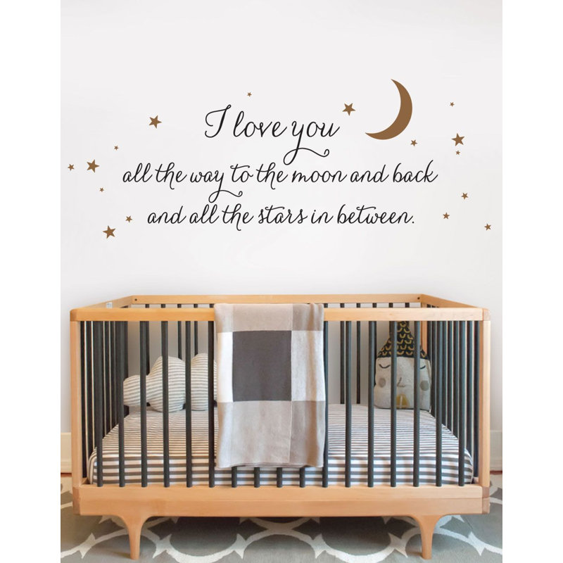 Décalcomanie murale "i love you all the way", Brun