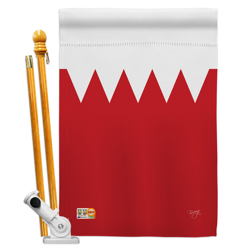Drapeau de la nation mondiale de Bahreïn-impression verticale de 25 x 40 po Ensemble de drapeaux
