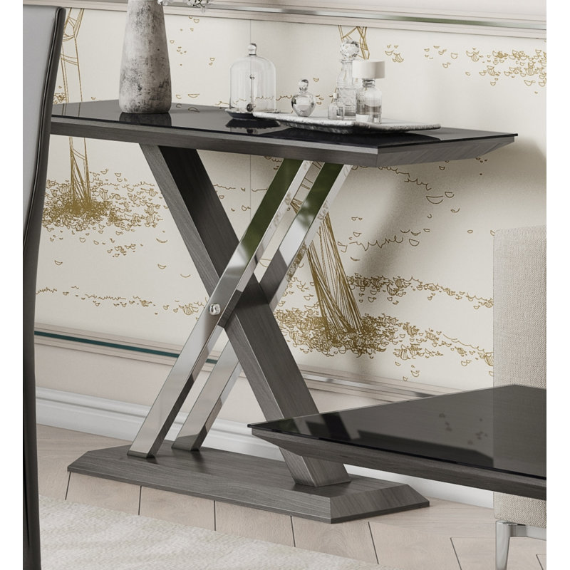 Jeromy 110cm Glass Top Console Table