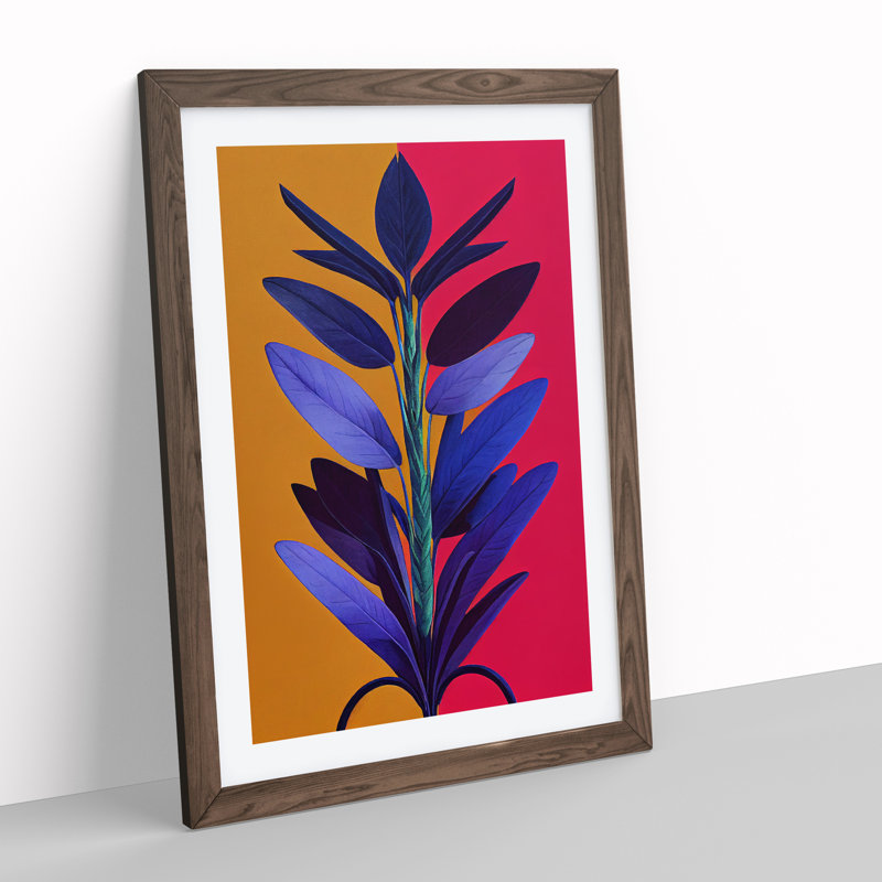 The Expressive Flower - Single Picture Frame Print, 34cm H x 25cm W x 2cm D, Walnut