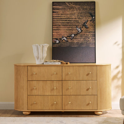 Commode en bois de frêne à 6 tiroirs 60 po Hernest