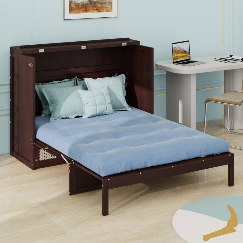 Lit escamotable avec grands tiroirs Murphy, Espresso