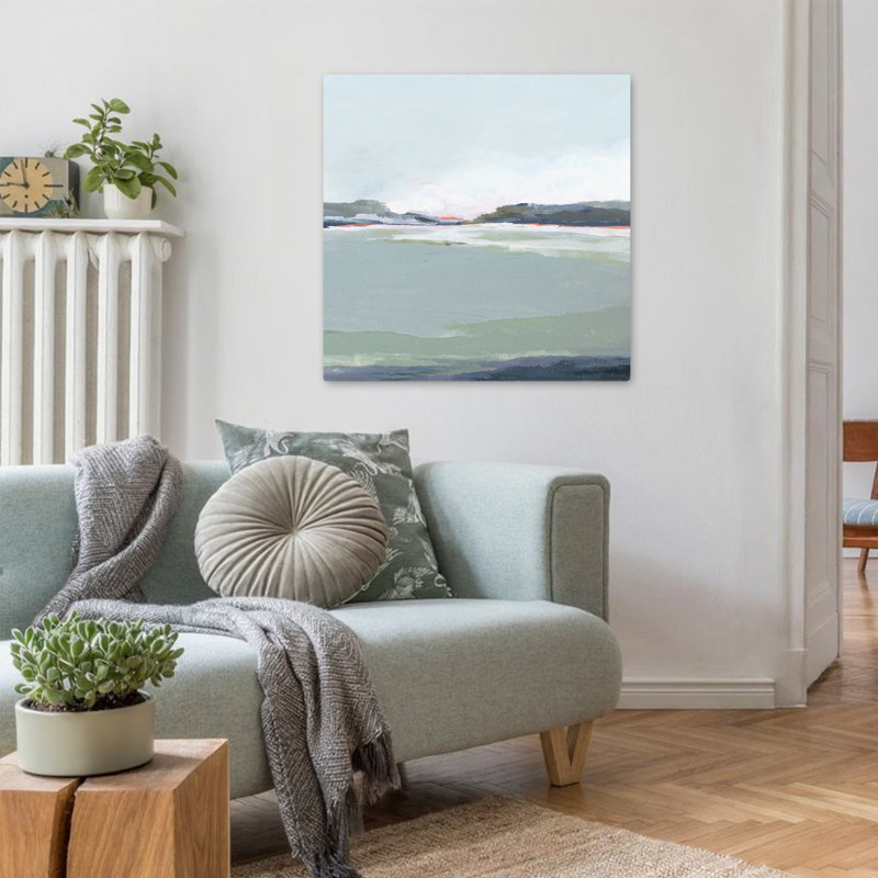 (Ez974-A) Vue du lac Iii minimaliste; Art moderne moderne, H 32 po x l 32 po