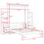 Lit escamotable polyvalent avec tablettes de rangement et tiroirs Sebatian-2011879777-2011879776