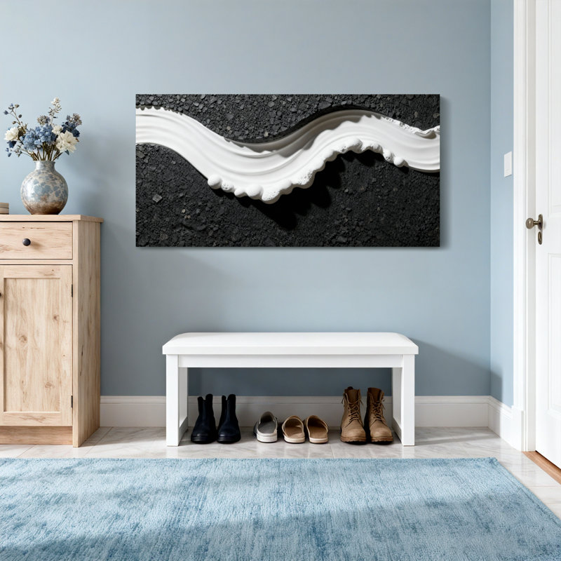 Motif tendance sur fond texturé foncé, H 28 po x l 58 po
