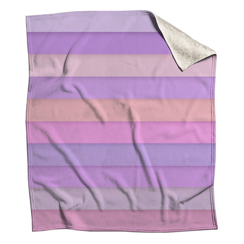Pink Purple Stripes Blankets, 50in W x 60in H