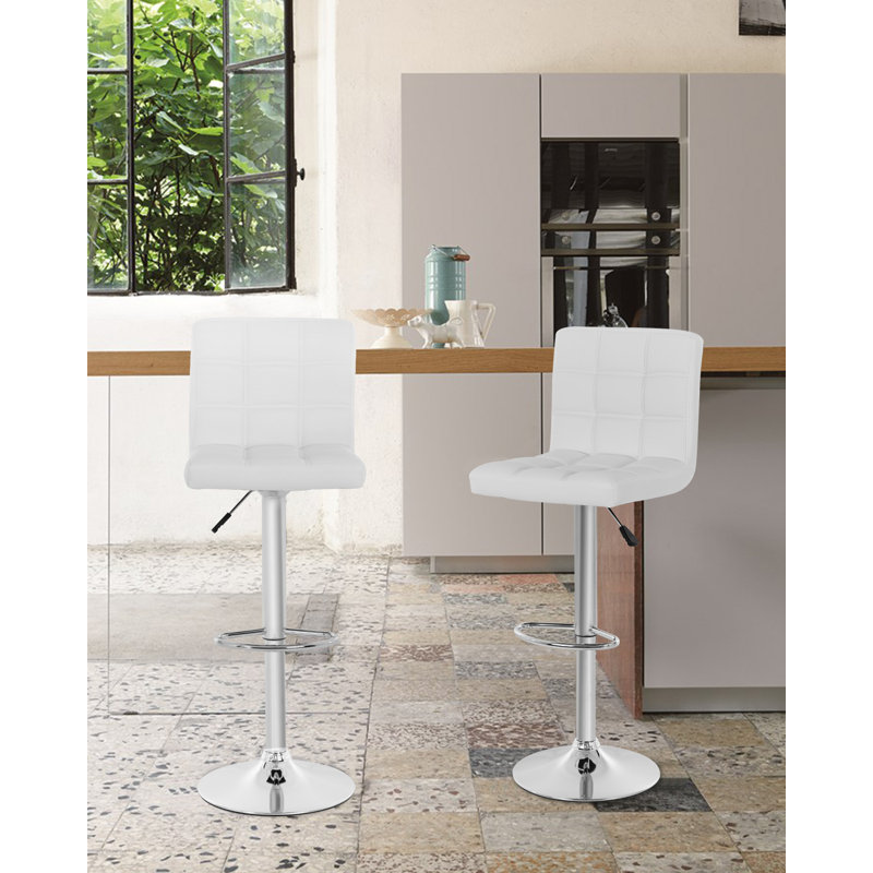 Tabouret de bar pivotant à hauteur réglable Ceann, Blanc