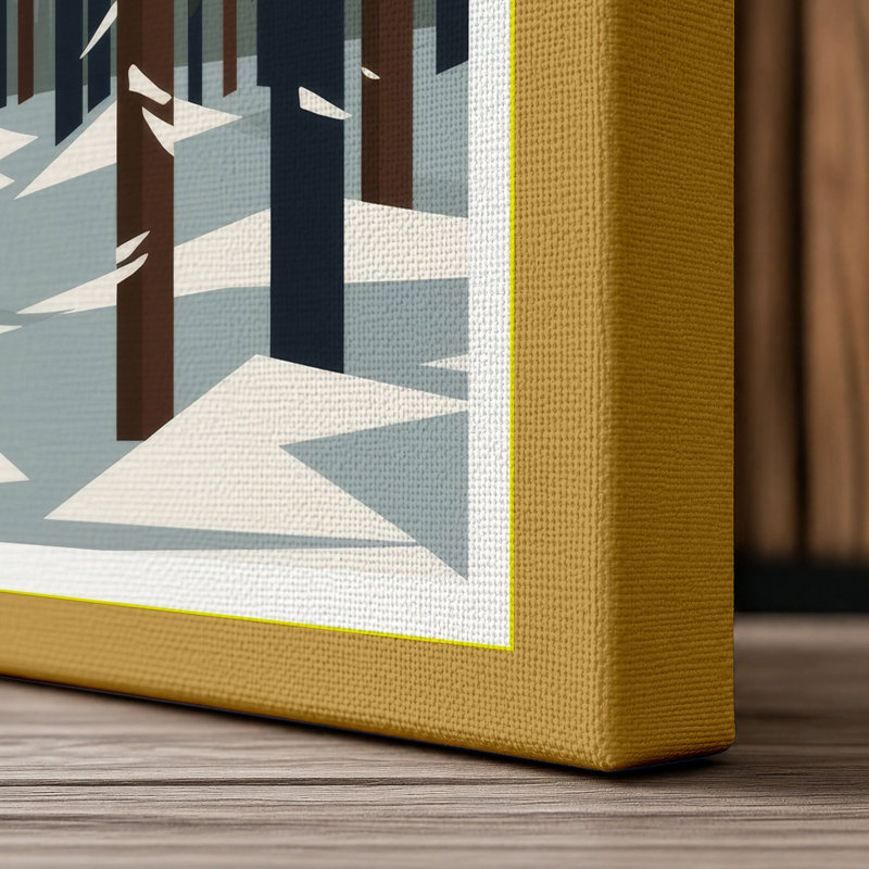 Quiet Northern Forest Scandinavian - Wrapped Canvas, 18x12 - 45.7 x 30.5 cm, Ochre Border
