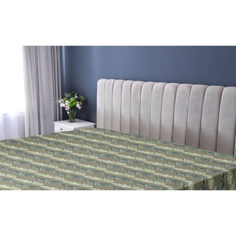 Drap-housse Ambesonne Jungle Atmosphère tropicale Forêt vert sauge Bleu ardoise, Drap-housse de taille simple