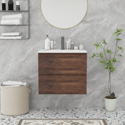 Meuble-lavabo de salle de bain avec lavabo en céramique