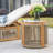 Karyne Acacia Reclining Outdoor Chaise Lounge With Table