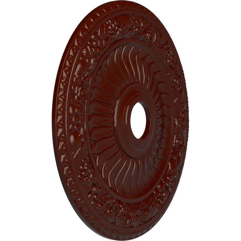 Endurathane Bellona Ceiling Medallion, 23 5/8"OD x 3 5/8"ID x 1 1/8"P (Fits Canopies up to 3 5/8"), Hand-Painted Brushed Mahogany Finish