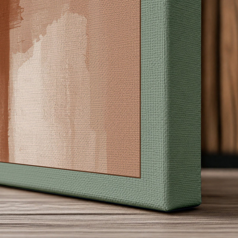 Warm Earth Stripes Minimalist - Wrapped Canvas, 18x12 - 45.7 x 30.5 cm, Sage Border