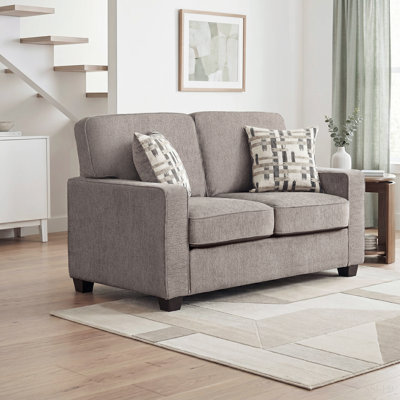Canapé rembourré en chenille moderne avec coussins décoratifs