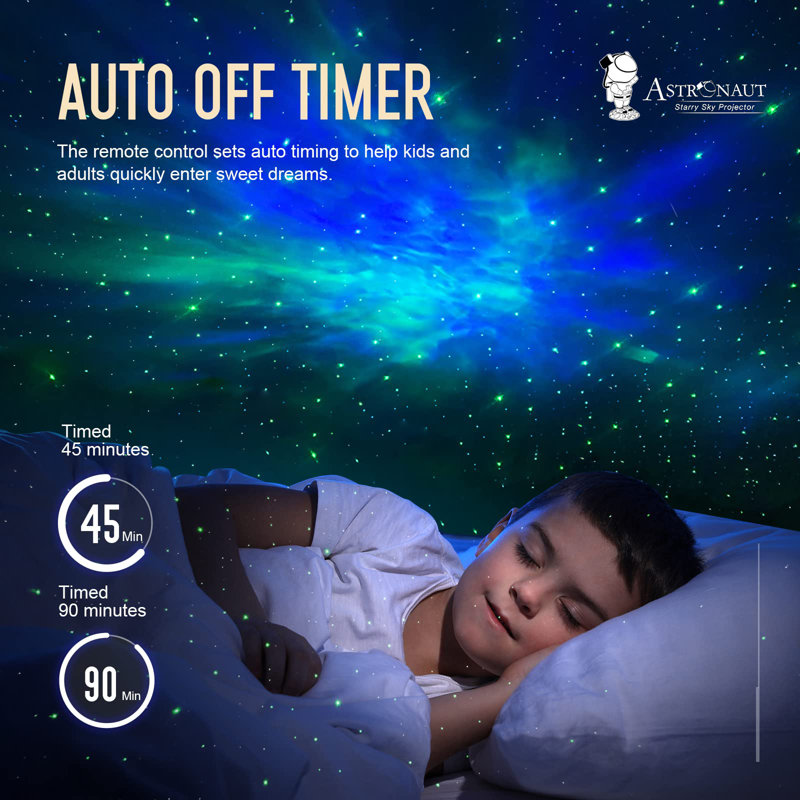 Black Astronaut LED Night Light Projector for Kids