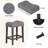 4 Piece Bar Table Set With Power Outlet,Bar Table Set With Chairs,Sofa Bar Table With Stools,Behind Couch Table With 3 Padded Stools,For Living Room,Dining Room, Dark Grey
