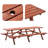 Wooden Brown Extra Large 95-Inch Outdoor Picnic Table Set With Benches 12-Person Patio Table With Umbrella Hole Rustic Garden Furniture For Backyard 240Cm
