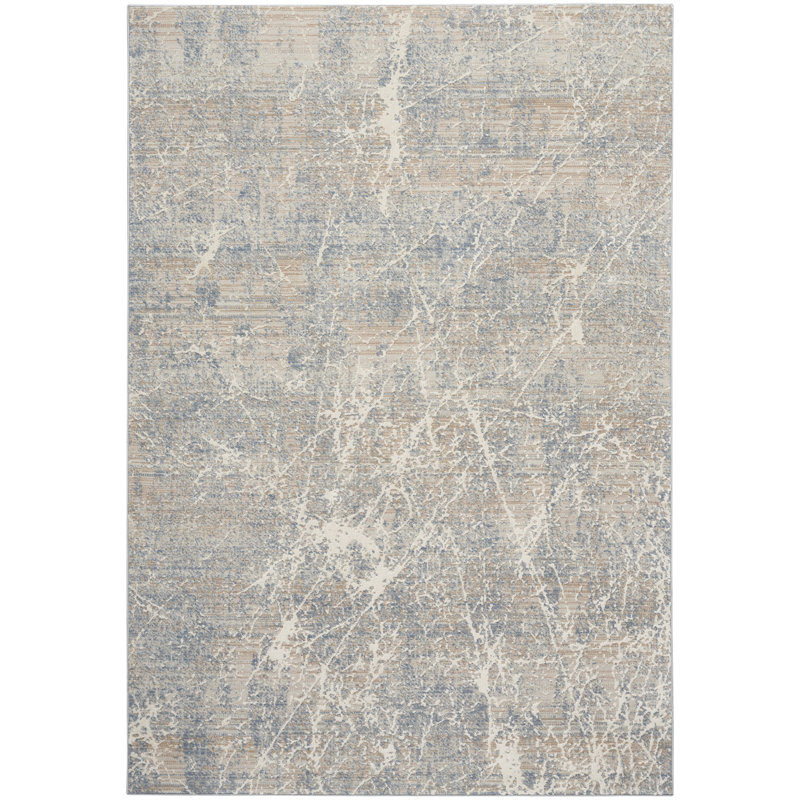 Zellmer Machine Woven Beige Blue Indoor Rug, Rectangle 160 x 221cm