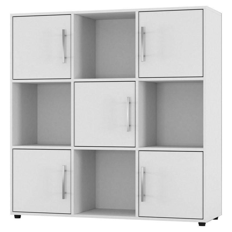 Berntraud 90.5 cm H x 89 cm W Cube Bookcase, White