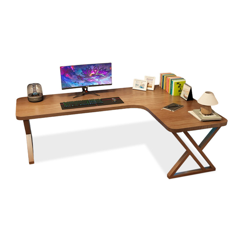 Bureaux en bois massif en L noyer, H 29,53 po x l 78,74 po x P 55,12 po, Retour à droite