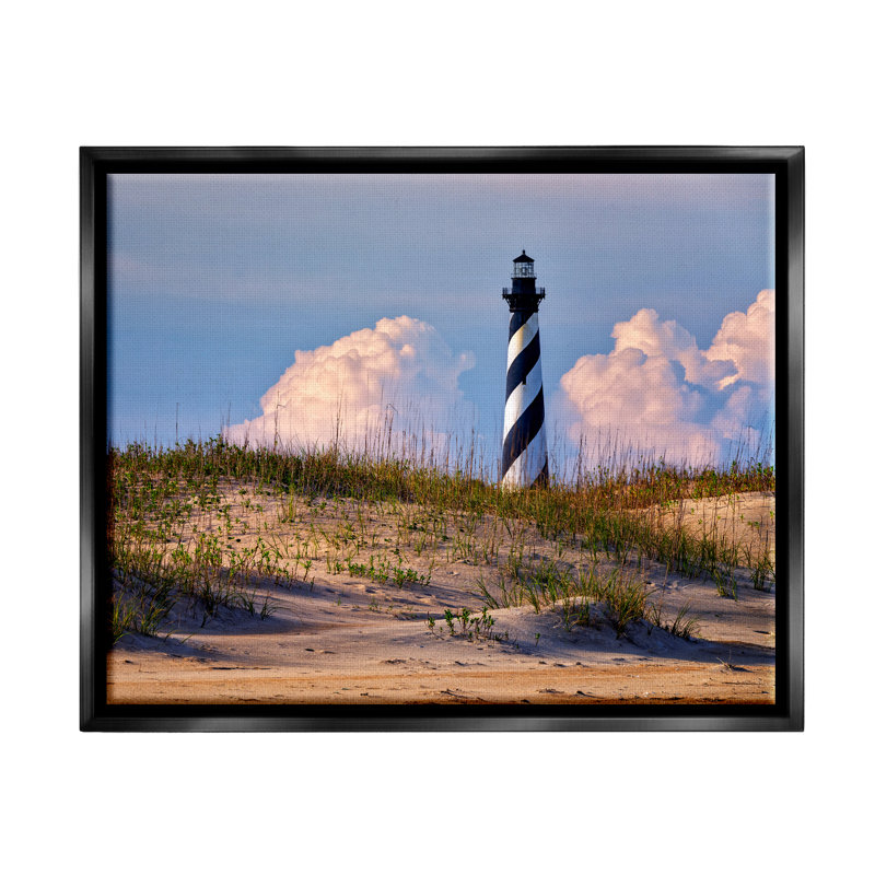 Art nautique sur toile flottant "Dunes nautiques" par Rick Berk, Cadre flottant noir de jais, H 17 po x l 21 po x P 1,7 po