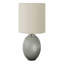 Lighting, H 19 po, lampe de table, résine grise, abat-jour ivoire / crème