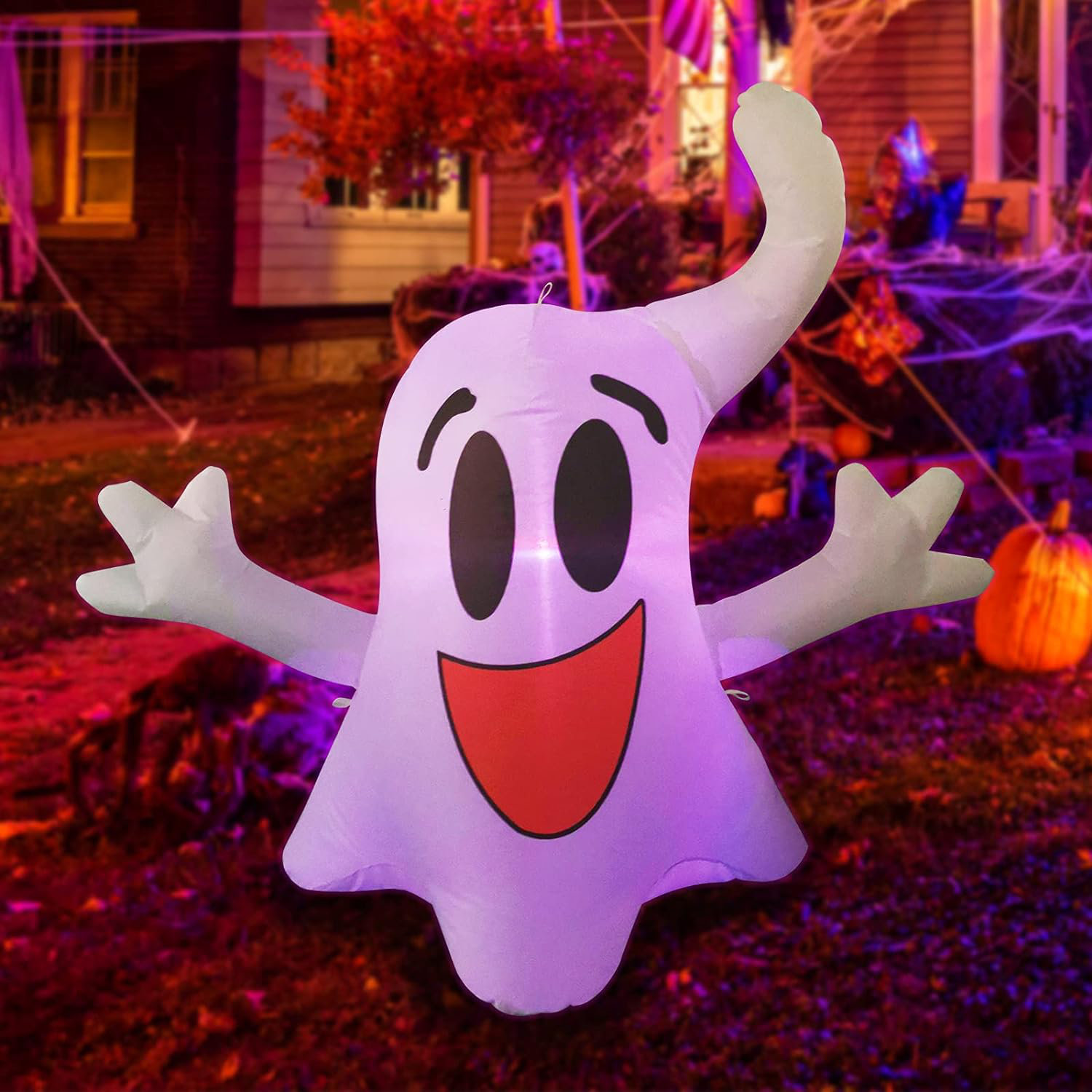 The Holiday Aisle® Halloween Inflatable 4 FT Hanging Ghost Halloween
