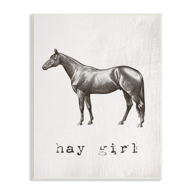 " Hay Girl Funny Horse Pun Vintage Equestrian Portrait " by Daphne Polselli