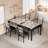 Dining Table Set, Solid Wood Table with Upholstered Chairs, 3-Piece Compact Size, Rustic Style for Small Kitchens and Apartments-1622611714